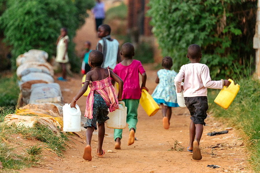 Children Collecting Water